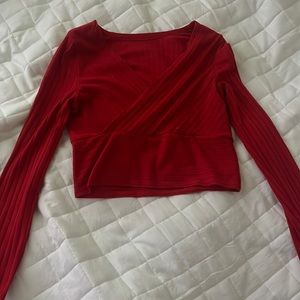 longsleeve red crop